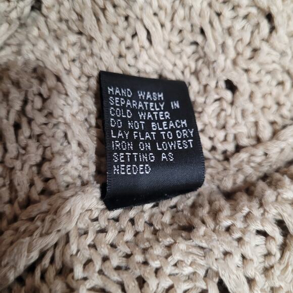 Cyrus Tan Fisherman Cable Knit Sweater Sz M Neutral Cozy Capsule Layering Warm - Picture 10 of 10